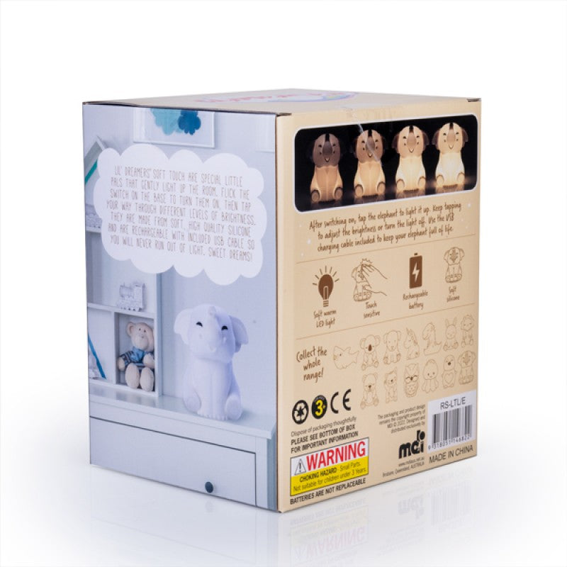 Lil Dreamers Elephant Soft touch LED Night Light wholesale
