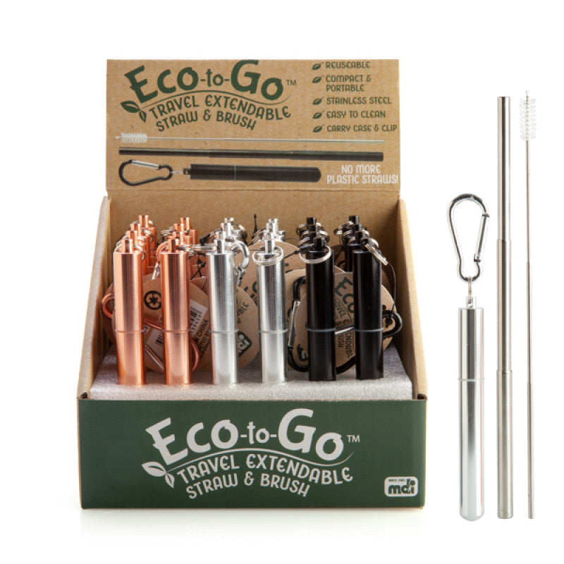 Eco-to-Go Extendable Straw & Brush Travel Kit (CDU 24)