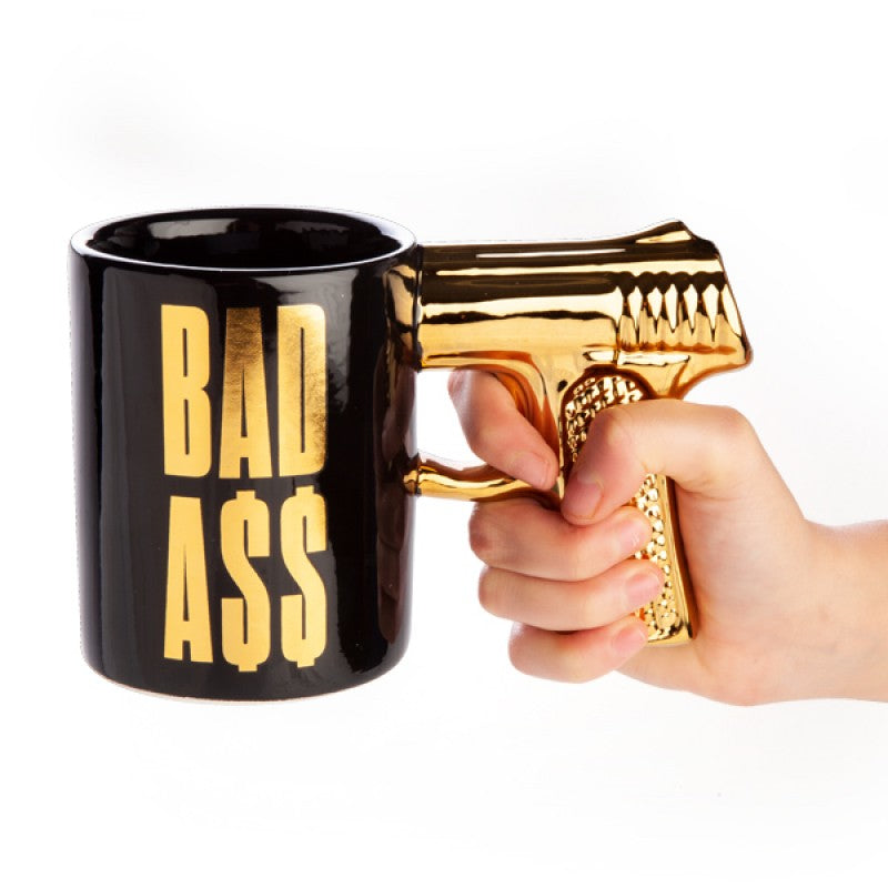 Bad Ass 3D Gun Handle Ceramic Coffee or Tea Mug