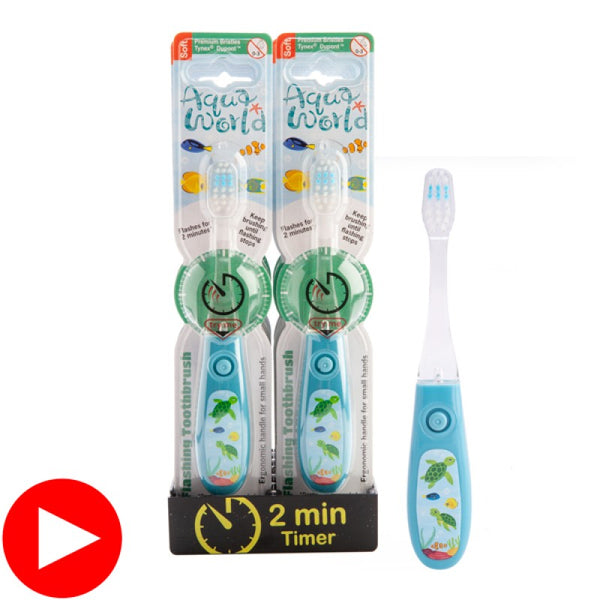 Light Up Kids Flashing Sea Animals Timer Toothbrush