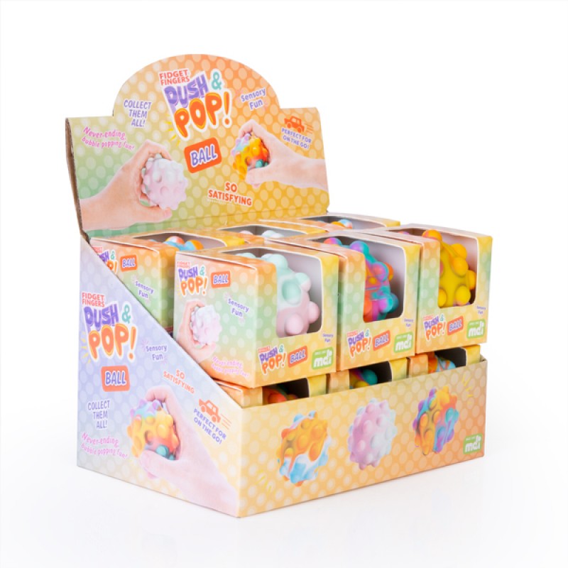 Push & Pop colourful Ball Fidget Sensory Toy Assorted