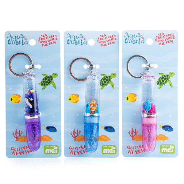 Sea Animal Glitter Pen Keychains Assorted