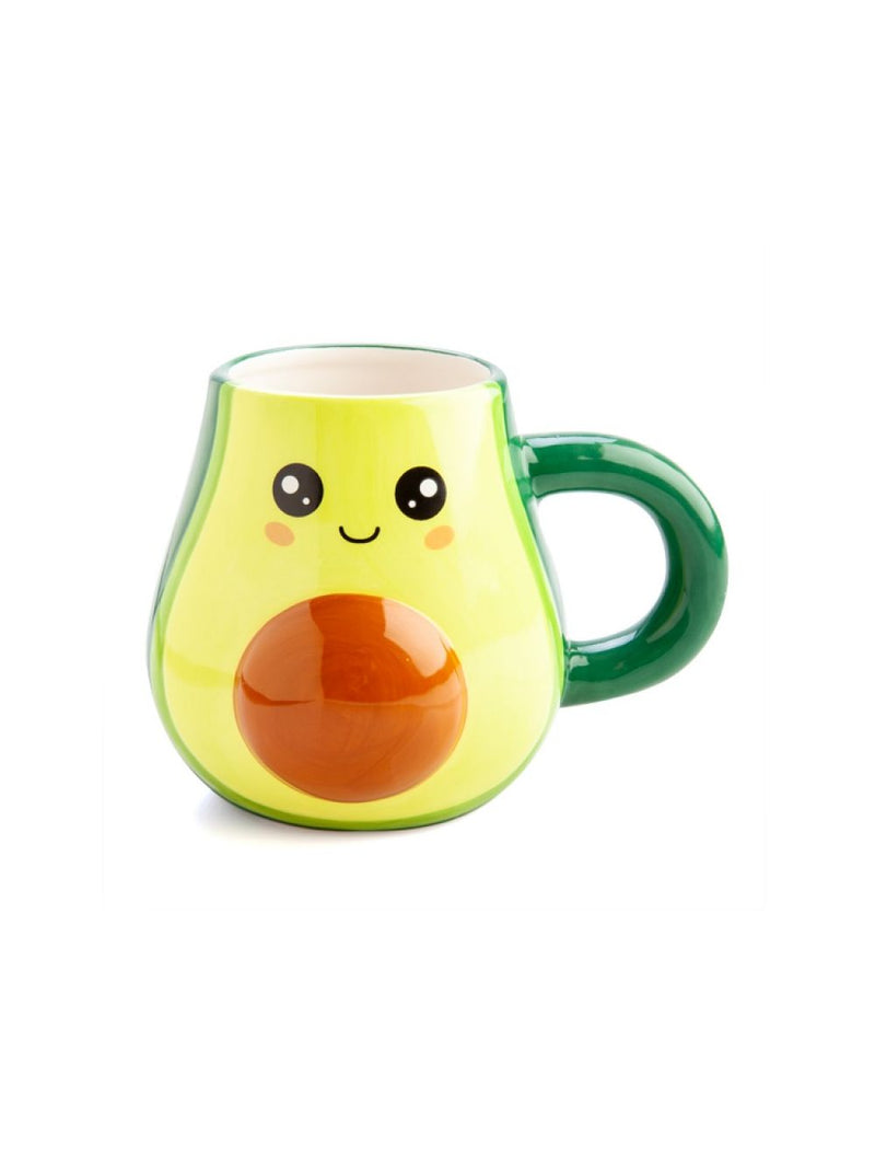 Avocado 3D Handle Ceramic Coffee or Tea Mug (x3)