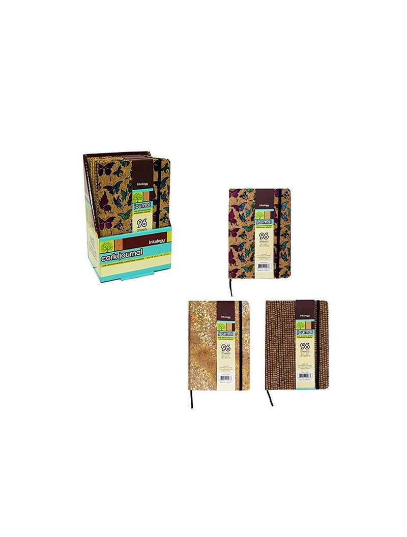Inkology Cork Embosed Design 96 Page Journal Diary Assorted