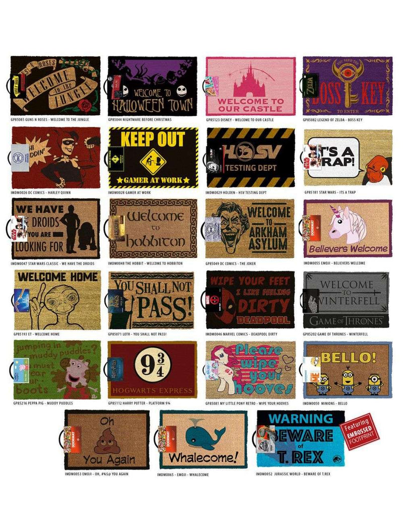 Licensed Entertainment Doormat - Choose your style