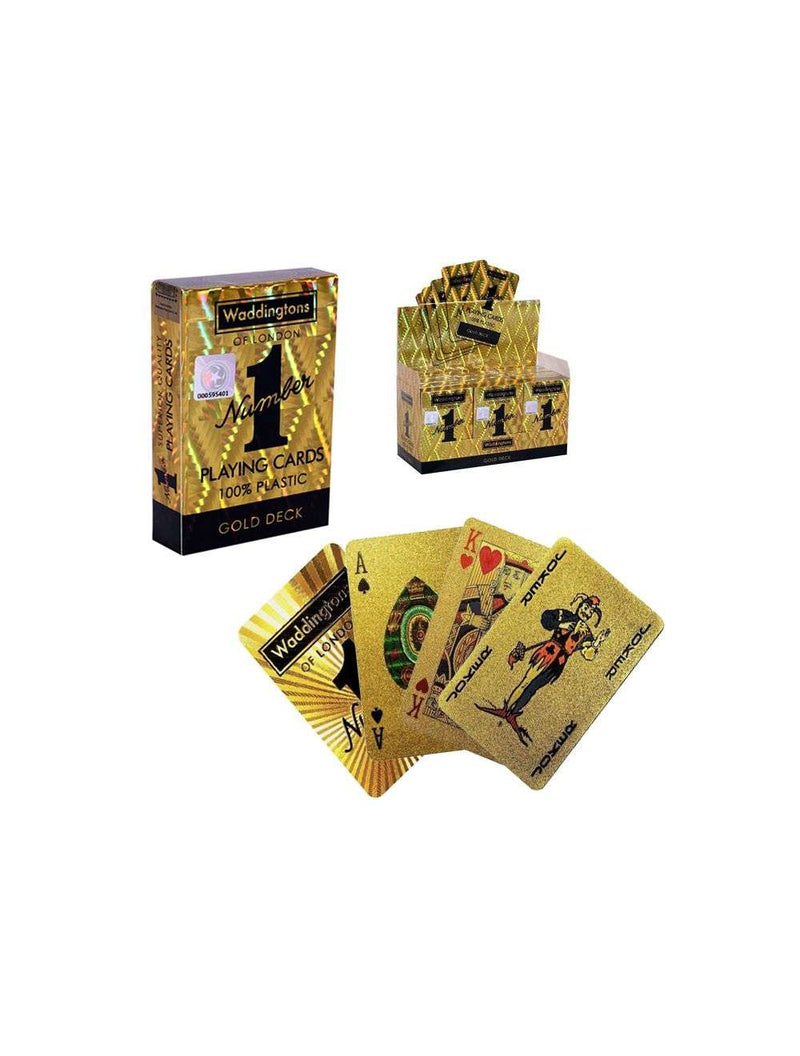 Waddingtons Number 1 Gold Deck Waterproof Playing Cards (12 in CDU)