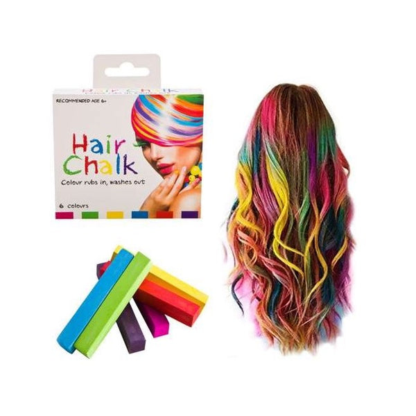 Vibrant Hair Chalk 6 Multi Colour Pack