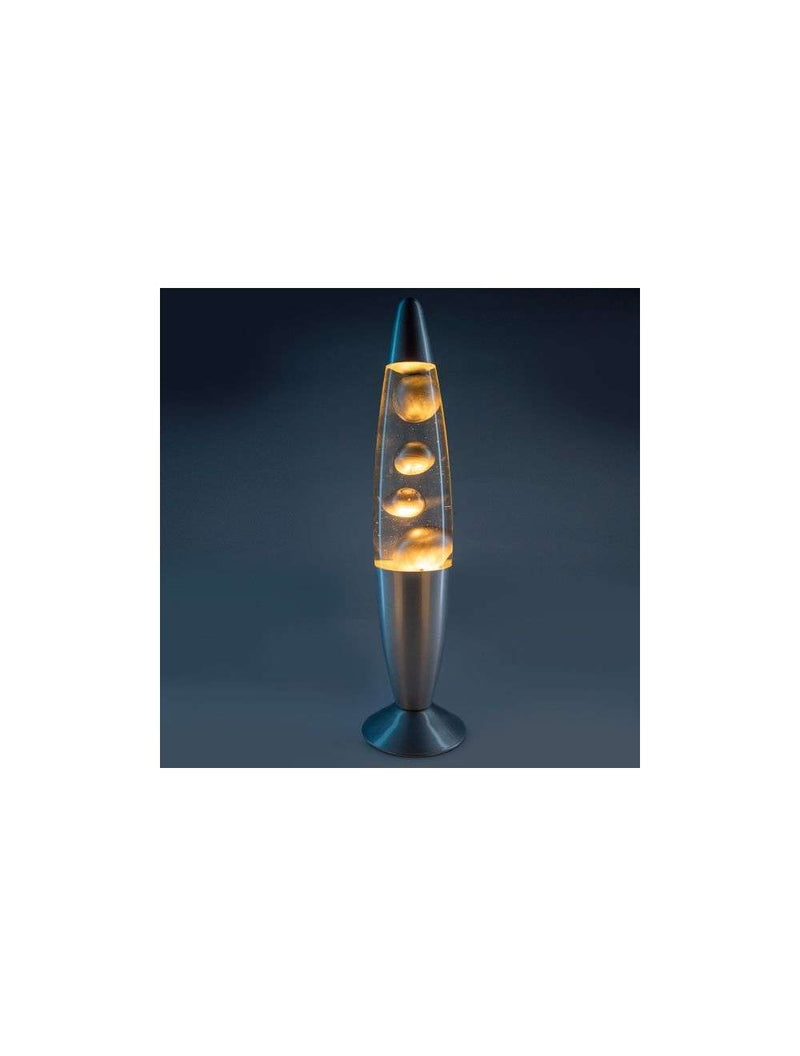 Metallic Magma Motion Lamp Night Light Silver with SIlver Base