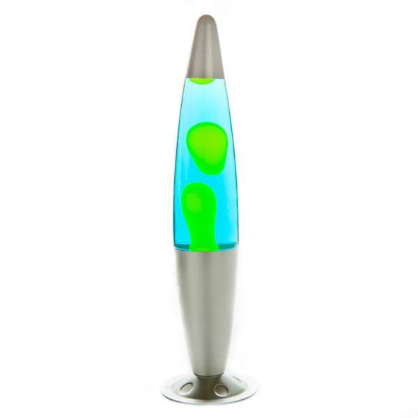 Peace Motion Lamp Night Light Yellow/Blue with Silver Base